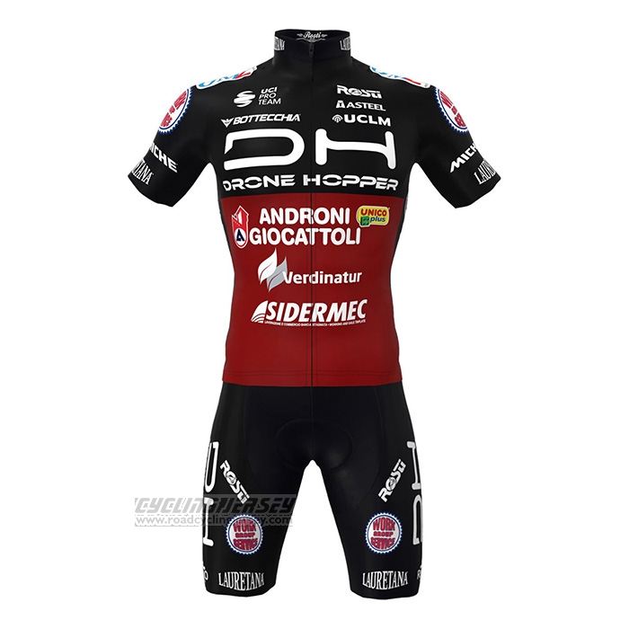 2022 Cycling Jersey Androni Giocattoli Black Red Short Sleeve and Bib Short